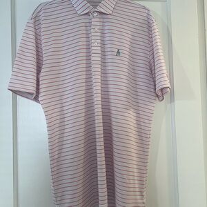 Classic Pink Striped Polo Shirt